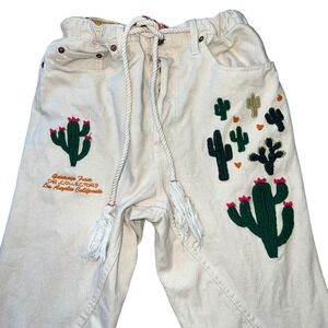 Dr.‎ Collectors + Free People Cactus Embroidered  Boho Jeans Size Small